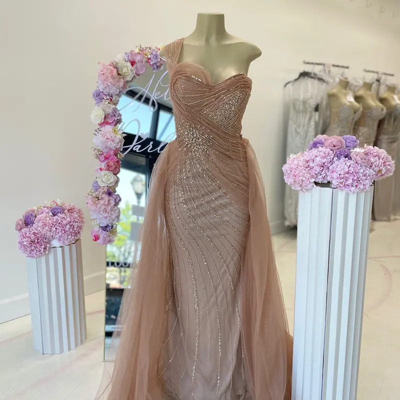 Celina One Shoulder With Detachable Overskirt Dress