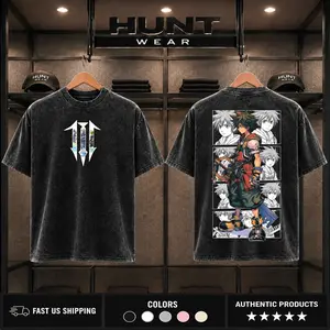 Kingdom Hearts Sora V2 Graphic Tee Heavy Cotton Acid Wash Oversized T-Shirt for Men Women RPG Video Game Streetwear Y2K Aesthetic Trendy Casual Top Perfect Gift for Gamers Retro Gaming Apparel Urban Style Outfits Pop Culture Fashion Tops!