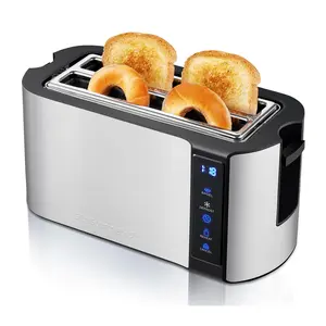Elite Gourmet Stainless Steel 4 Slice Long SlotToaster