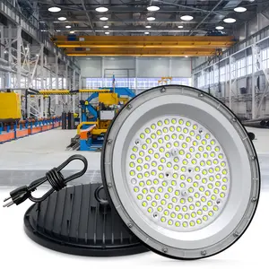 300W UFO LED High Bay Light Commercial Industrial Lighting for Warehouses and Retail Spaces 45,000 Lumens, Includes US Standard Plug and Suspension Chain, 6000K Daylight Color Temperature, Safe and Efficient