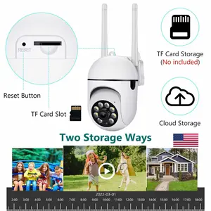 2MP 2K WiFi Outdoor Security Dome Camera, 360° Pan-Tilt Rotation Full Color Night Vision, Dual-Band WiFi 2-Way Audio Motion Detection IP66 Weatherproof Home Surveillance Camera