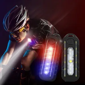 USB Rechargeable LED Flashlight Work Light Keychain for Police Shoulder Clip Warning Flashing Outdoor Lamp Usb Charging Lampara Adjustable Waterproof 800mAh Battery