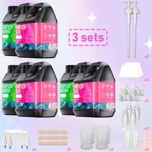 Epoxy Resin Kit 240OZ，Newly Formulated Crystal Clear Epoxy Resin，Strong, Bubble-Free, Anti-Yellowing Art Resin That，Suitable for Casting, DIY, Resin Art, Molds, Jewelry, Easy to Mix 1:1 Ratio