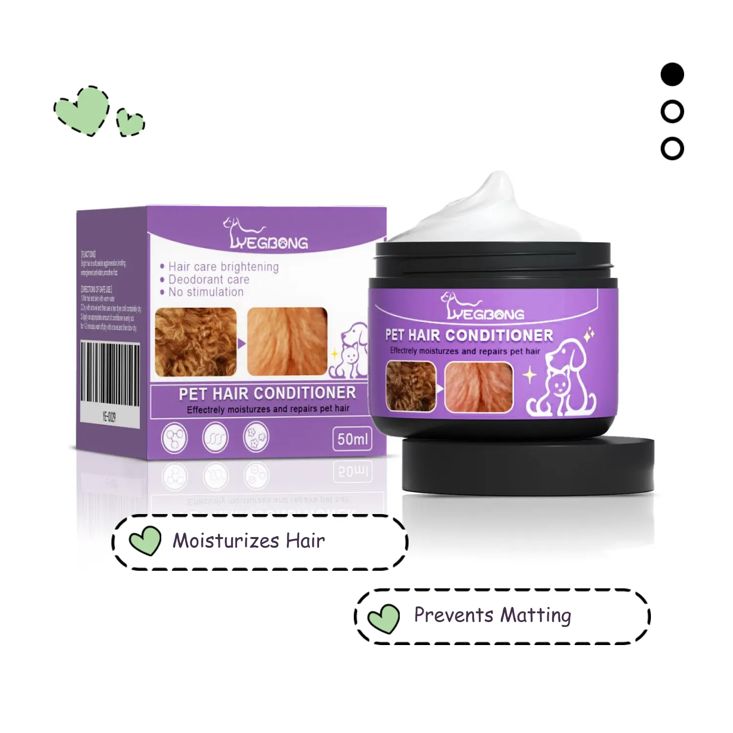 Yegbong Pet Hair Conditioner, Fluffy Soft Not Knot Pet Pet Hair Clean Nursing Hair Cream