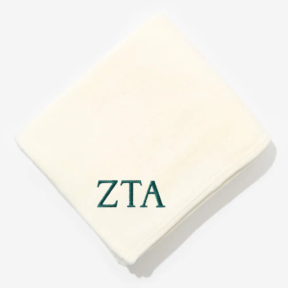 Zeta Tau Alpha Plush Blanket | Ivory
