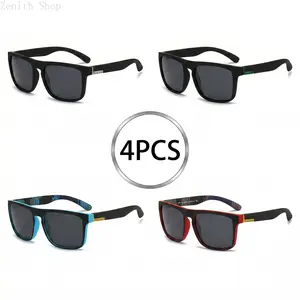 4-Pack Fashion Vintage Square Polarized Sunglasses Men Women Driving Fishing Luxury Brand Designer Sun Glasses Driver's Eyewear UV400