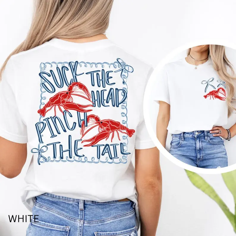 Men's Cotton Crew Neck Shortsleeve T-Shirt - Soft, Breathable, Machine Washable Menswear Top, Funny Crawfish Boil Shirt, Whimsical Art, Fun Coastal Beachwear, Seafood Lover Gift