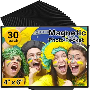 30 count Magnetic picture frames for refrigerator 4x6-Magnetic photo frames,Black