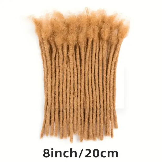 Fully Handmade Colored Dreadlock Extensions,  Real Human Hair with 0.6cm Standard Width, Durable Reusable Locs, Support Dyeing, Bleaching & Heat Curling, Unisex Design for Men & Women, Exquisite Natural Styling
