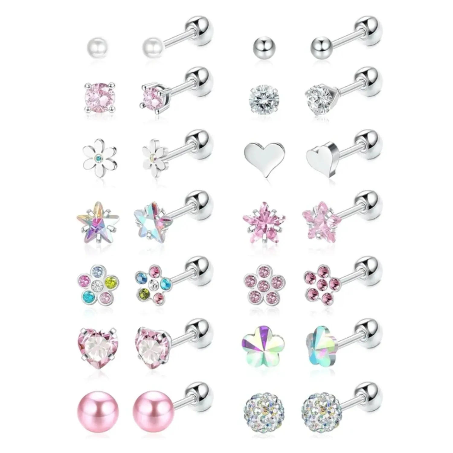 Ball Screw Back Stud Earrings