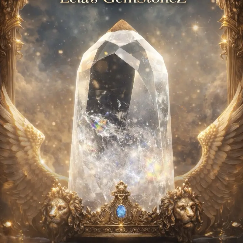 decor Lela's Gemstonez Rainbow Clear Quartz Generator Prism Energy Tower High Clarity Meditation Crystal with Natural Internal Rainbow Fractures for Energy Amplification Natural Crystal ideal   choice