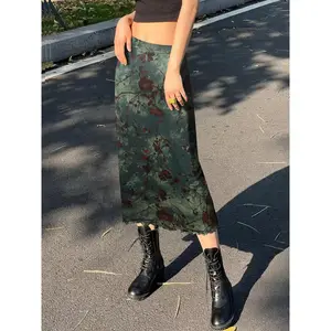 Vintage Floral Midi Skirt, Y2K, Youthful, Fashionable, Versatile