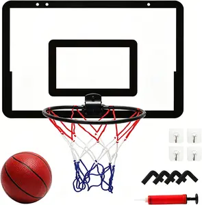 Indoor Mini Basketball Hoop Set, High Toughness PVC Material Basket Backboard with Free Storage Hook Design, for Kids and Adults