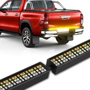 60'' Tailgate Light Bar Triple Row 864 LED Strip W Running Brake Turn Signal Reserve Sequential Strobe Tailgate Light Strip for Truck Pickup Ford F150 F250 Chevy Silverado GMC Dodge Ram Toyota Tundra