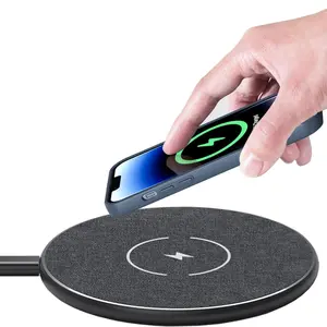30w Fast Charging Adapter, Wireless Charger Pad with Anti-Slip Surface, Compatible with iPhone & Samsung Phones, Includes a 1M USB-C Cable