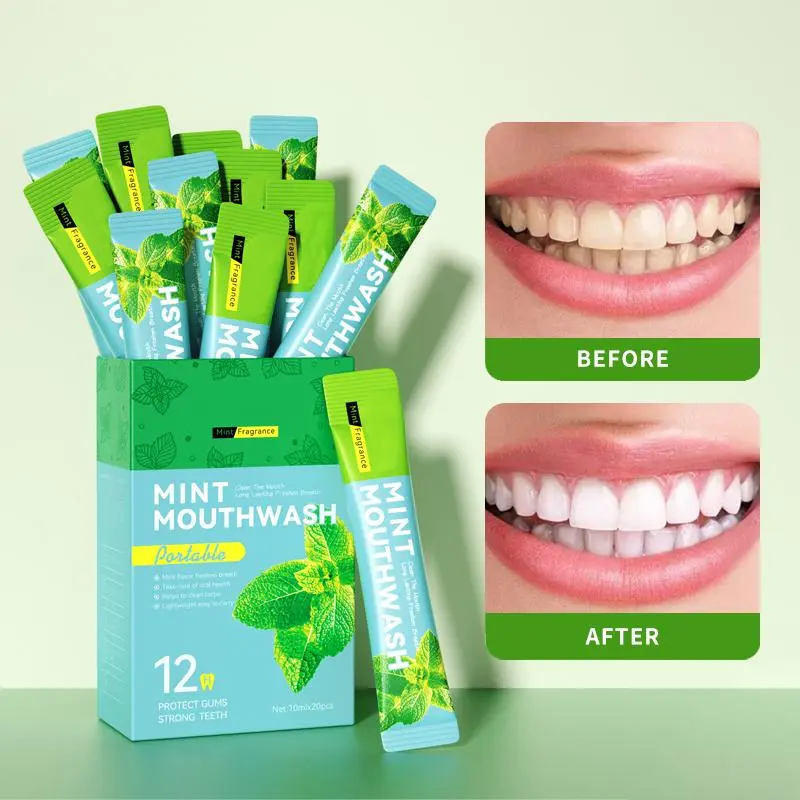 Portable Oral Mouthwash Strips, Lightweight Pack, Alcohol-Free, Fluoride-Free, Fresh Mint/Lemon Flavor, Daily Cleansing Solution, Single Item, Xylitol/Citric, Oral Care Mint, Great Value, Anti Plaque, Whitening Mouthwash