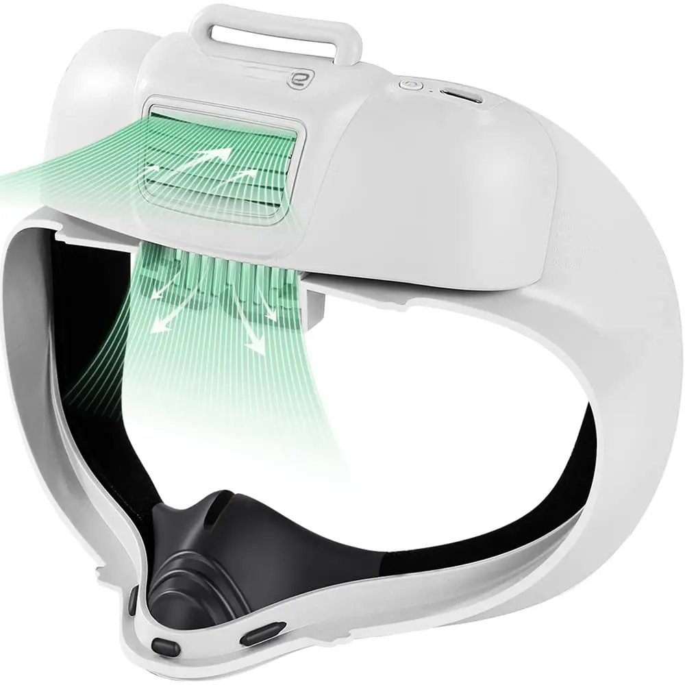 K2  Cover with PU Leather Facial Interface Compatible with Meta Quest 2 Accessories Fan Cooler,  Lens Fogging and Replace Fits with Oculus Quest 2 Elite  Strap