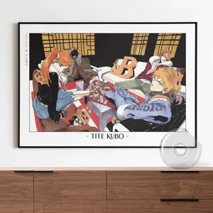Bleach Lounge Scene Poster,  Tite Kubo Anime Wall Art, Stylish Manga Print for Bedroom Decor