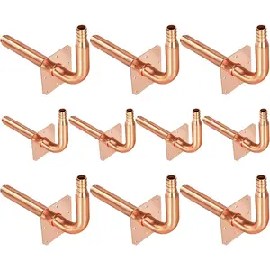 Pack of 10 Stub Out Elbows with Wall Flange Stub Out 1/2’’-6inch Lengh- Easy to Install, Lead-Free-PEX-B,C Stub Out Accessories,Barb Crimp PEX-B Stub Out Elbow with Wall Flange.