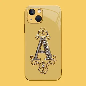 Suitable for [iPhone 14] high-end phone case🥰，Features a premium-look printed design—not actual 3D diamond studs—with all 26 letters available for you to choose from，drop-resistant and fingerprint-resistant YM99