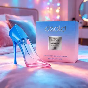 Deold Women's EDP Perfume - Single Item, High-Heel Shaped Bottle, Aromatic Woody Scent, 50ml, Infused with Sicilian Mandarin, Ideal Gift for Female Friends