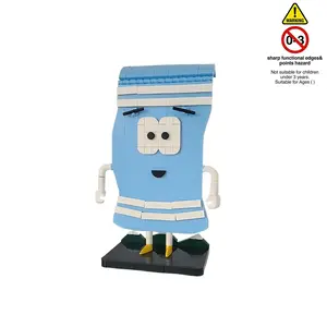 Classic Animation Striped Towel Figure Building Set, Creative Desktop Ornament & Collectible Figurine Gift, Holiday Gift Collection, Building Blocks, Building Block Sets, Model Kit