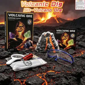 Volcano Dig Kit - 10 Rocks Excavation Kit, Gemstone Rocks for Kids, Fossil Volcano Toys Dig Kits for Rocks Collection, Volcano Toys for Boys Girls 6 and up Year Old Birthday Gifts STEM Toys / STEAM Toys Dig Kits / Excavation Kits Science Kits