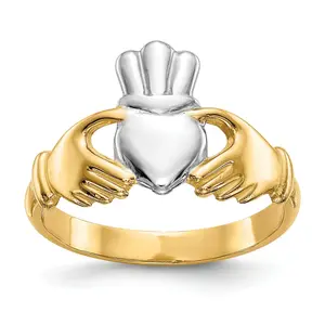 14k Gold Heart Claddagh Ring