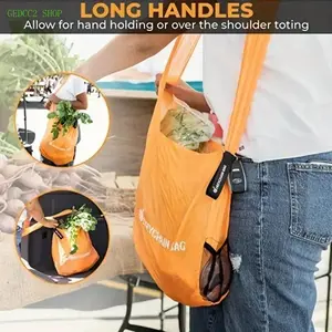 Portable Foldable Shopping Bag, Mini Retractable Large-Capacity Reusable Tote, Compact Grocery & Travel Bag for Outdoor, Home, Office, Daily Use