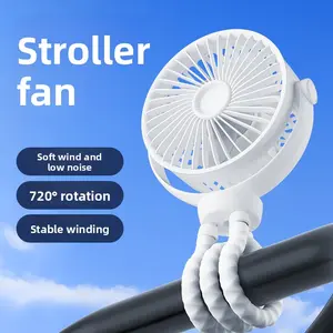 Portable Octopus Fan for Strollers, USB Rechargeable, Quiet & Foldable, Perfect for Outdoor Use