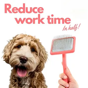 Dog Slicker Brush for Grooming Pet Hair - Best Slicker For Poodle Golden Doodle - Long Haired Tool For Dogs
