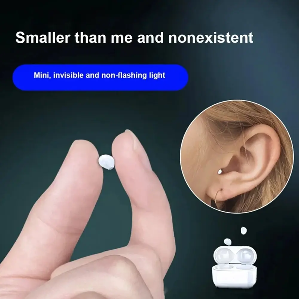 Invisible Bluetooth Earbuds for Sleep, Mini Semi-In-Ear TWS Design with Noise Cancellation and Microphone for HD Calls, Invisible Earbuds, Audio