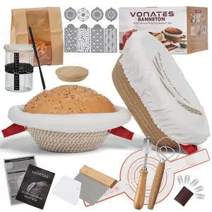 Sourdough Bread Baking Supplies, Sourdough Starter Kit, Cotton Rope Banneton Bread Proofing Basket, 40oz Sourdough Starter Jar, Sourdough Proofing Basket, Bread Making Tools for Mom, Bakers, Women