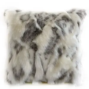 Ivory Eclipse Faux Fur Pillow – Handmade Luxury Accent by Plutus