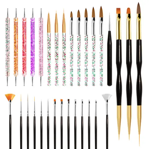 MelodySusie 31Pcs Nail Art Brushes Nail Art Tool Set For Nail Design for Home and Salon Use