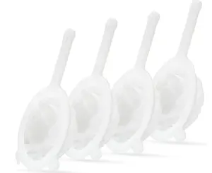 Ultra-Fine Nylon Mesh Strainer Set of 4 (100/200/300/400 Micron) - Reusable Food Grade Filter for Soy Milk, Nut Milk, Coffee, Tea, Kefir, Juice - Dishwasher Safe & Durable Plastic Frame