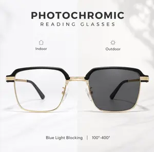 HD Reading Glasses-Anti-Blue Light, UV Protection | Perfect for Work, Travel & Everyday Comfort Photochromic Eyeglasses Photochromic Lens