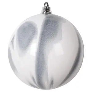 4" Gray and White Marble Ball Ornament