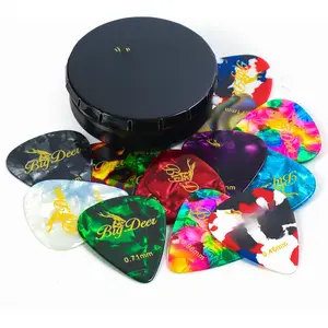 16 pack Celluloid Guitar Picks ,includes Thin,Medium, Heavy & Extra Heavy Picks Plectrums for Acoustic Guitar,Ukulele,Bass Wrapped in tin box