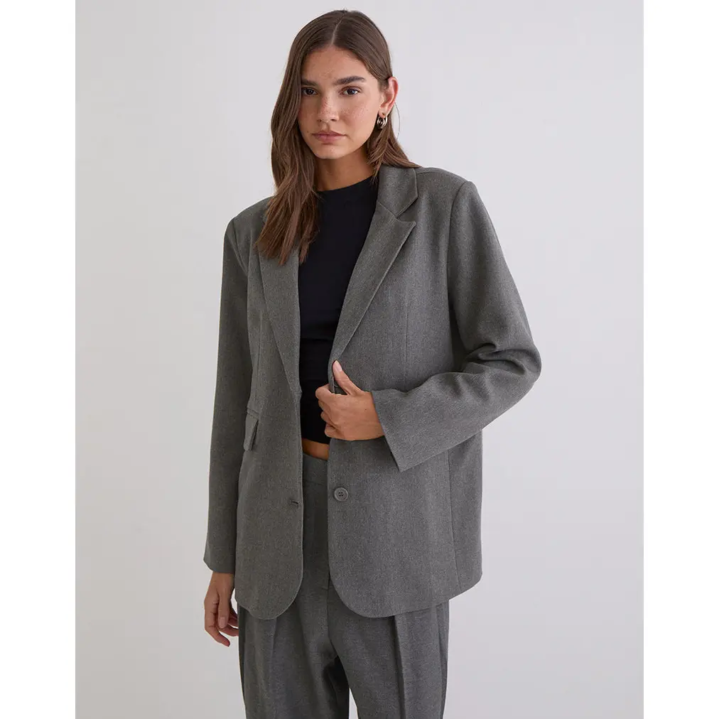 Maiwa Textured Tailoring Blazer in Charcoal