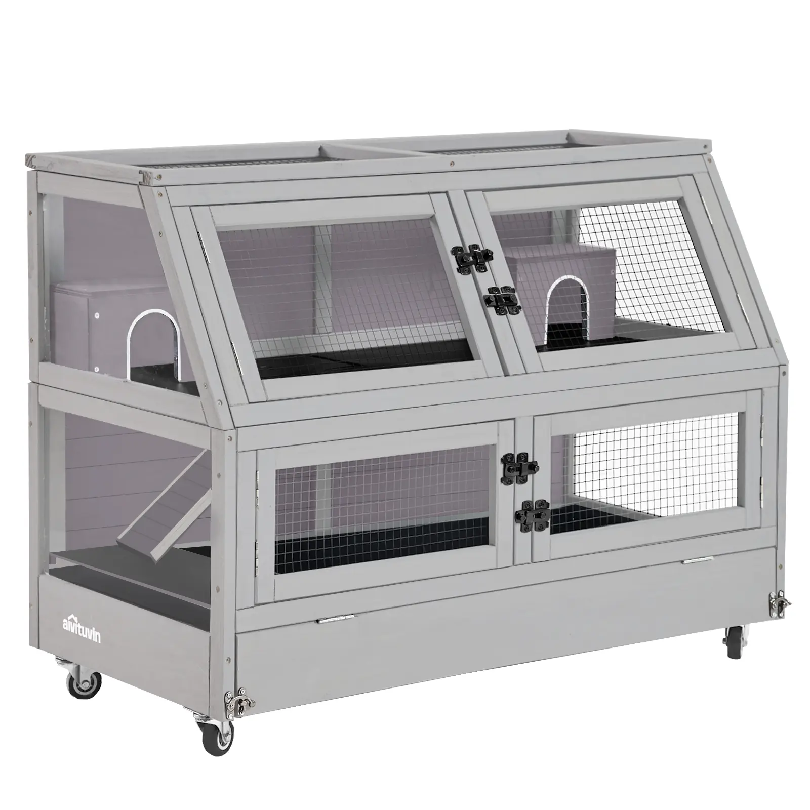 Aivituvin Two Levels Guinea Pig Cage| Large Hamster Cage with Wheels-AIR58