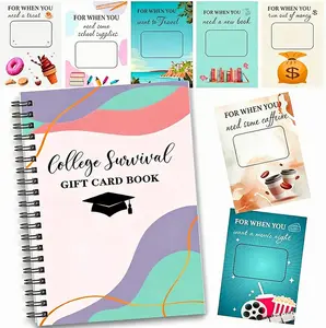 College Gift Card Book, Graduation Gift Card Book, 2026 College Survival Booklet Organizer 7 x 5 Inch Diy Spiral Bound Gift Card Book, DIY Personalized Graduation Gifts for  Friends, Students