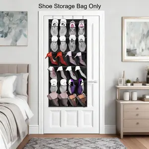 Over The Door Shoe Organizer 24 Large Mesh Pocketsstorage bag, shoe storage bag, multi-layer grid storage hanging bag