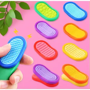 Fidget Sensory Toys for Kids - 6 Pack Silicone Magnetic Fidget Slider, Textured Stress Relief Calming Toy for ADHD Students, Small Classroom Prizes for Anxiety