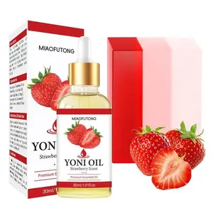 2counts Strawberry Private Essential Oil and Soap Set, Bath Cleansing and Care Essence for Personal Hygiene, Nourishing Skin Treatment
