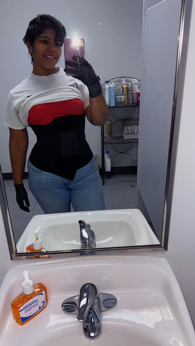 Item: BLACK with pink stripe, M