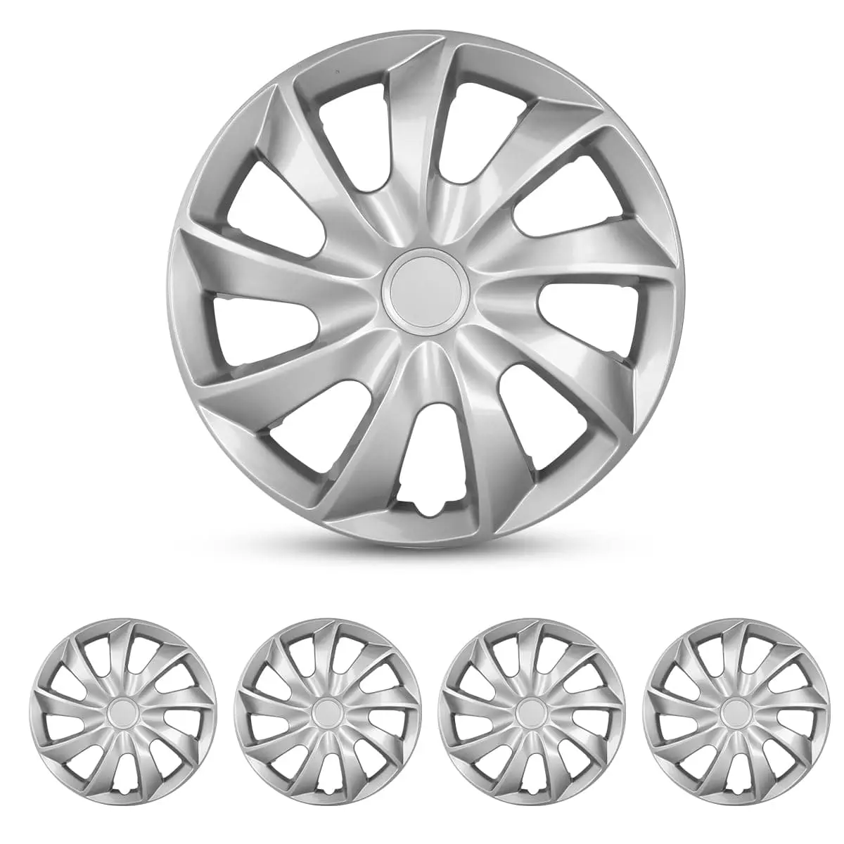 WOLFSTORM Set of 4 17in ABS Car/Truck/SUV Wheel Rim Covers for Iron Wheels, High-Quality ABS Material, Quick Installation, Reliable Protection, Enhance Vehicle Appearance, Aesthetic Boost, Car, Truck, Or Suv, Wolfstrom