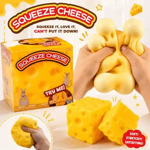 Extra Large Cheese Stress Relief Toy, Ultra Soft Stretchable Anxiety Relief Sensory Toy for Kids and Adults, Trendy Party Gift Idea