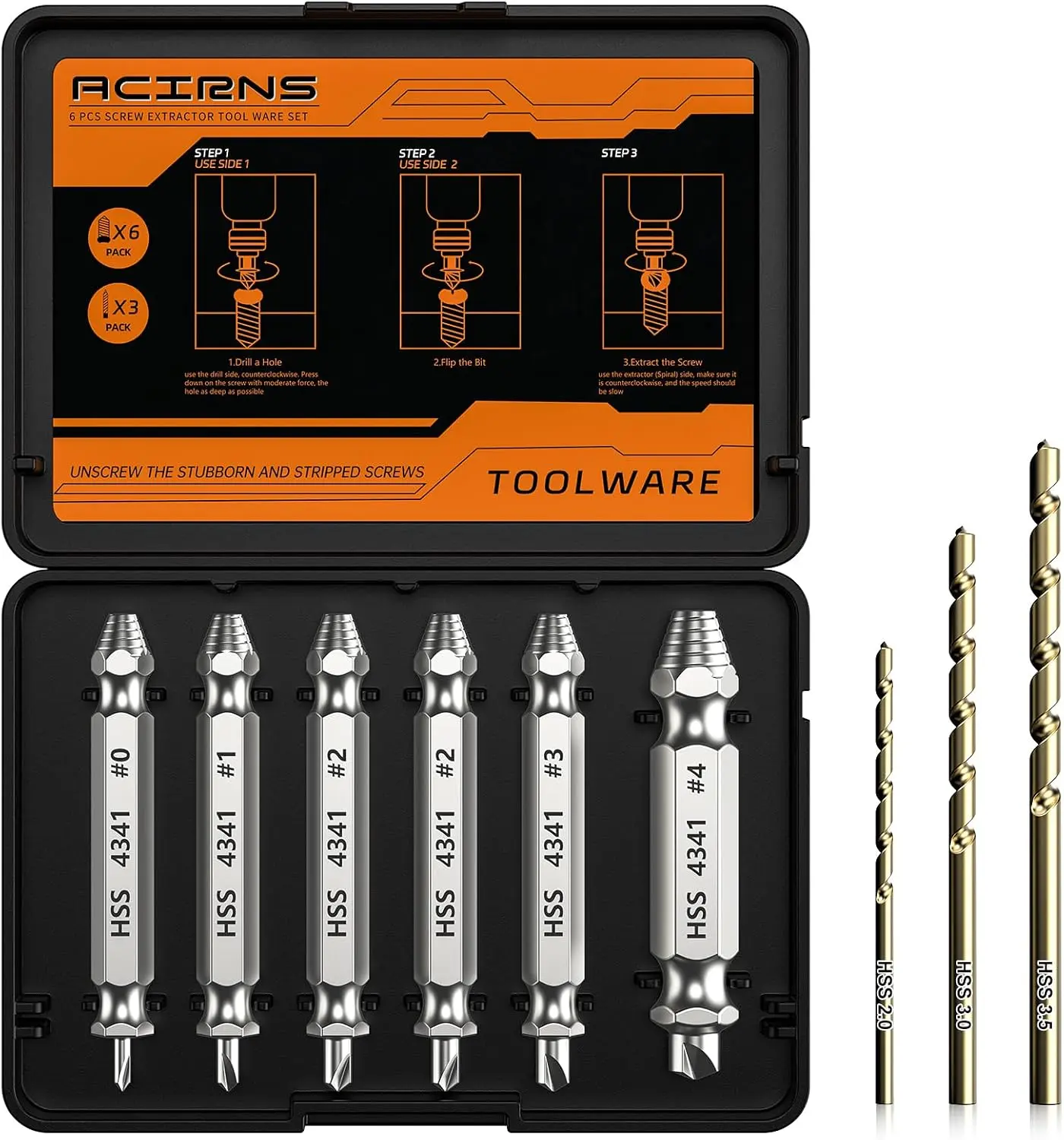 Damaged Screw Extractor Set,Fathers Day Gifts for Dad from Daughter Son,Gifts for Men,Christmas Stocking Stuffers for Men Husband Boyfriend, Cool Stuff Gadgets (white)