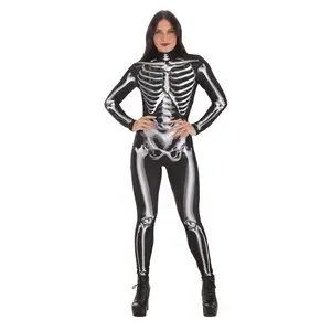 Adult Metallic Silver Skeleton Costume